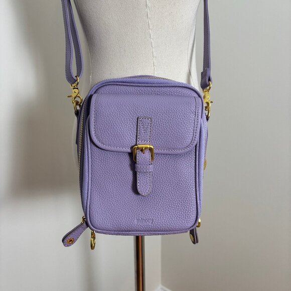 NWOT Minooy leather Naya small crossbody bag in lavender - Picture 1 of 8
